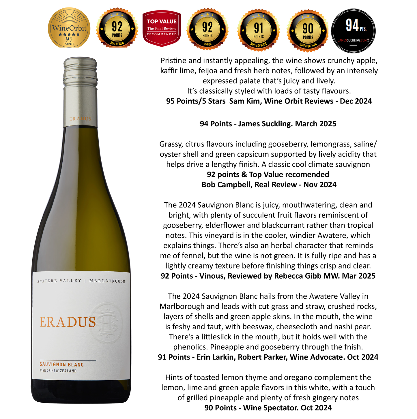 Eradus Sauvignon Blanc Marlborough New Zealand