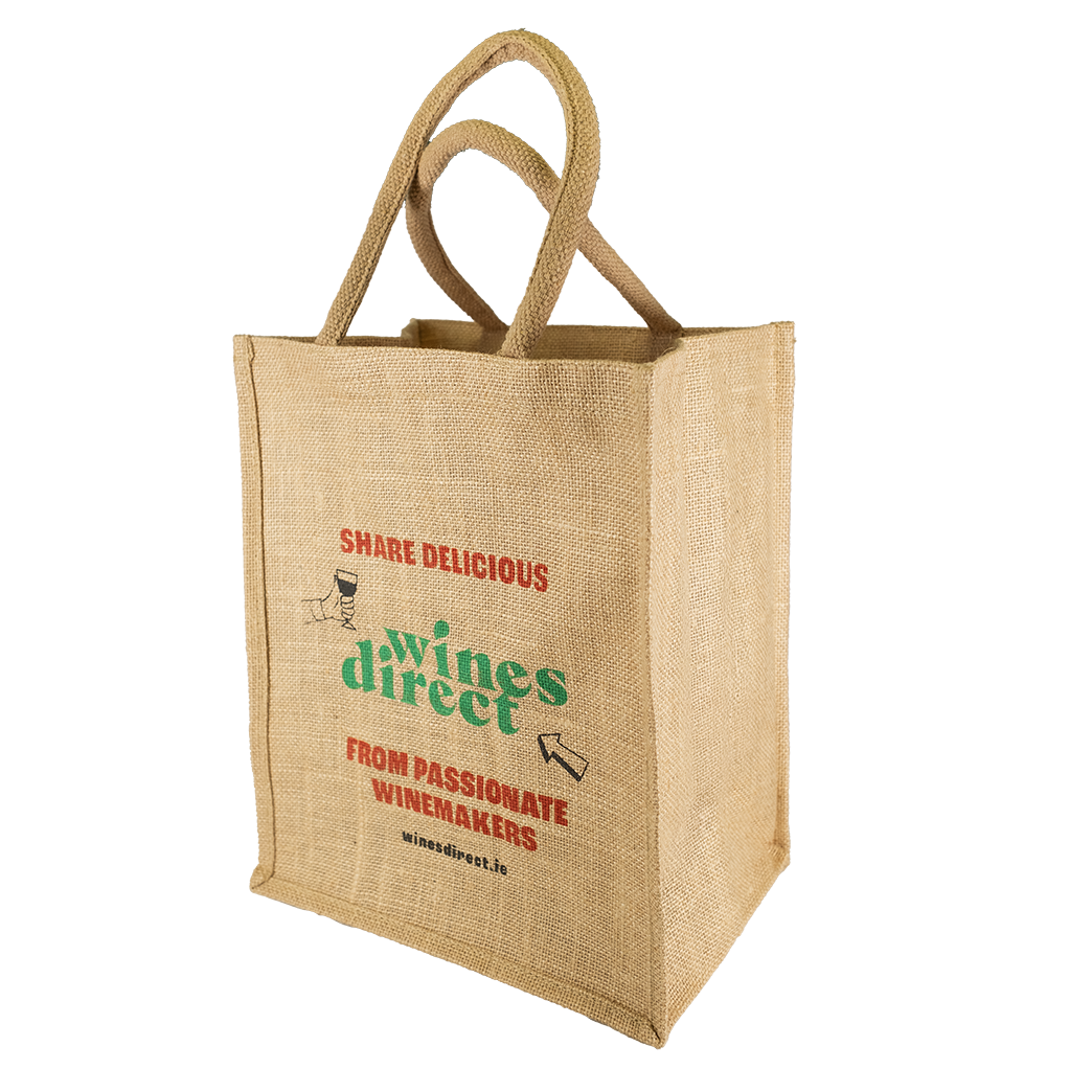 Jute 6 Bottle Carrier with dividers