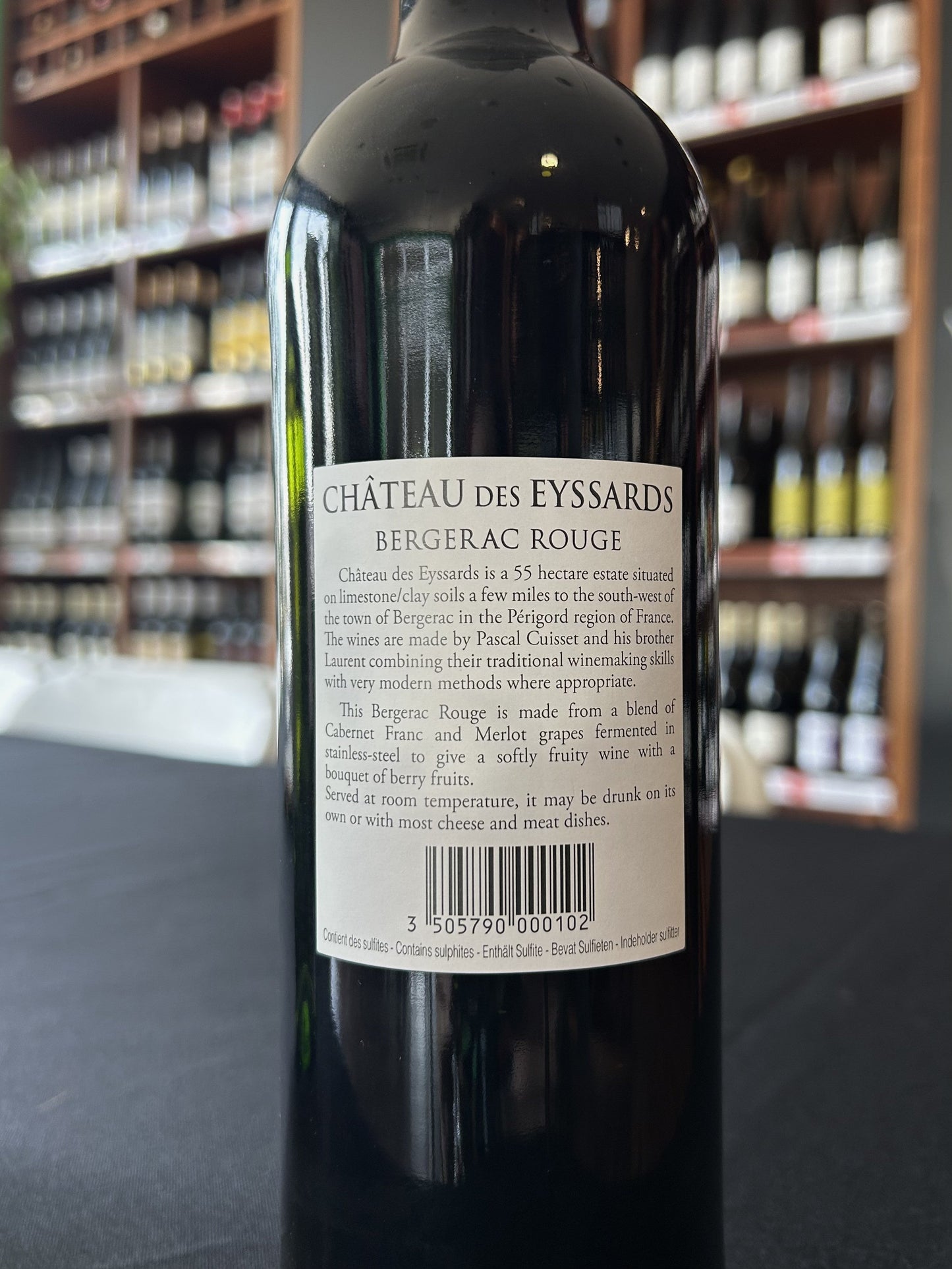 Eyssards Merlot Cabernet Franc back label