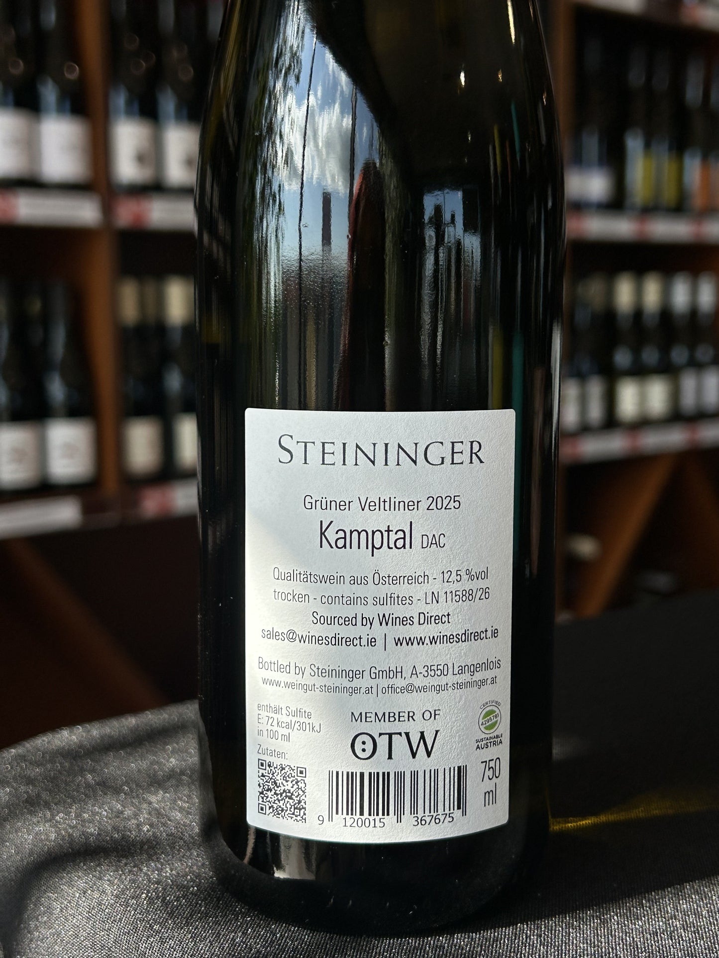 Steininger Gruner Veltliner back label