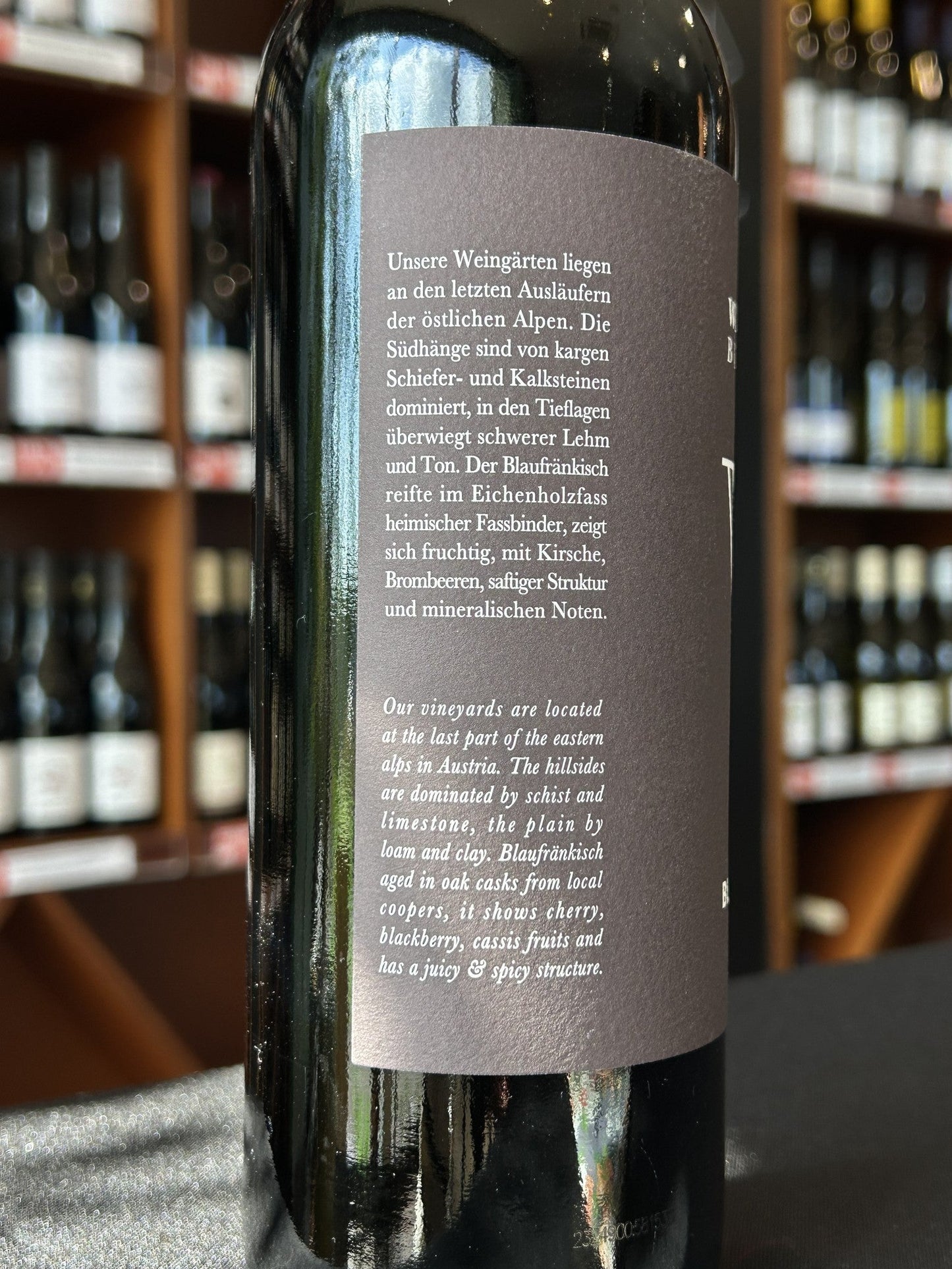 Wellanschitz Blaufrankisch back label 2