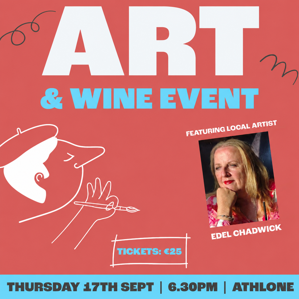Art and Wine Athlone, Thursday 17th September, 6.30 PM