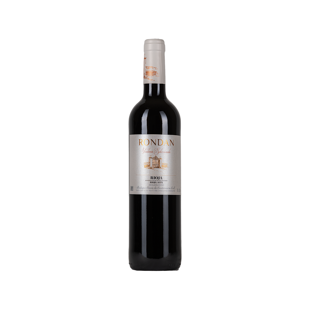 Bottle of Rondan Crianza red wine from Rioja, Spain