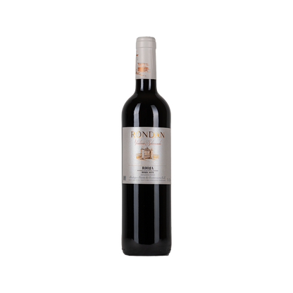 Bottle of Rondan Crianza red wine from Rioja, Spain