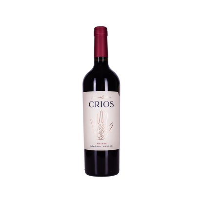 Bottle of Crios Malbec red wine from Mendoza, Argentina
