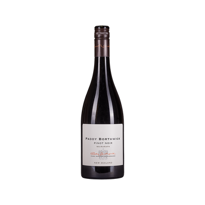 Bottle of Paddy Borthwick Pinot Noir red wine from Wairarapa, New Zealand