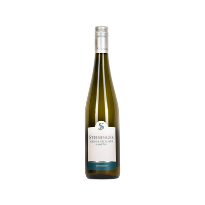 Bottle of Steininger Grüner Veltliner white wine from Kamptal, Austria
