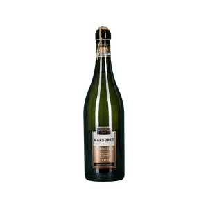 Bottle of Marsuret Prosecco Treviso Frizzante sparkling wine from Veneto, Italy
