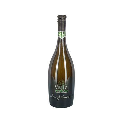 Bottle of San Simone Veste Prosecco sparkling wine from Friuli, Italy