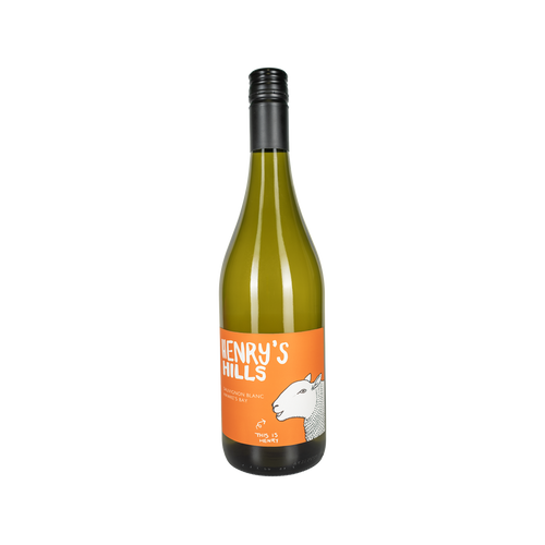 Bottle of Henry's Hills Sauvignon Blanc white wine from New Zealand
