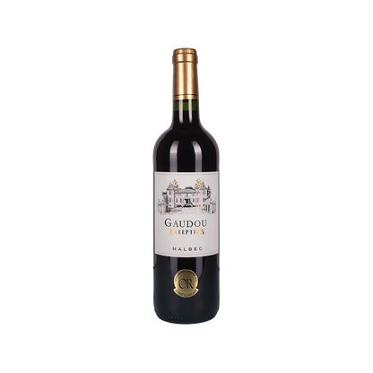 Bottle of Gaudou Exception Malbec red wine from France