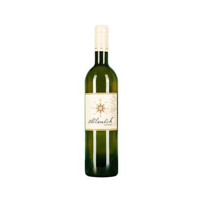 Bottle of Atlantik Albarino white wine from Rias Baixas, Spain
