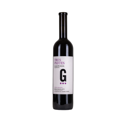 Bottle of Guerinda Tres Partes red wine from Navarra, Spain