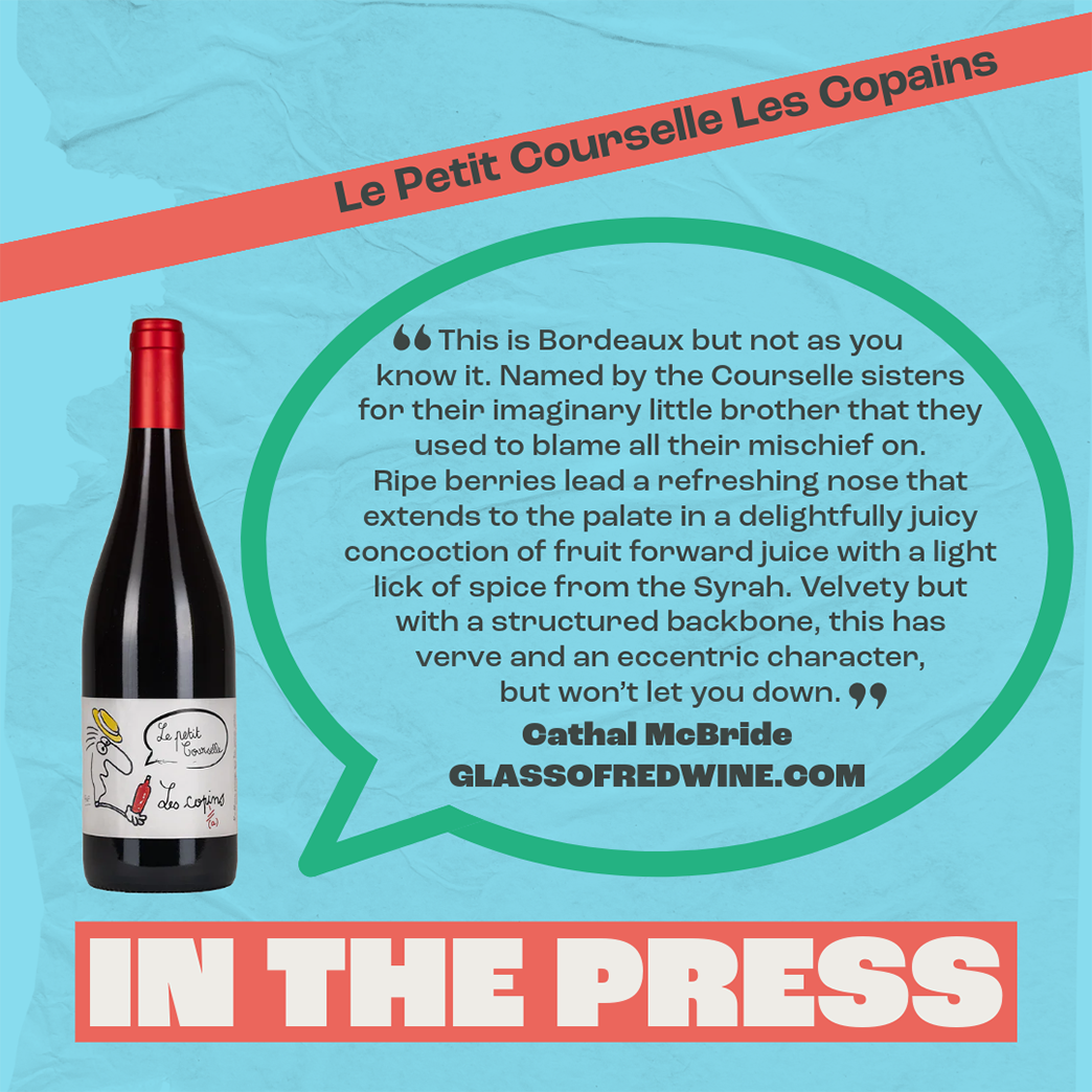 Le Petit Courselle Les Copains Bordeaux wine back label