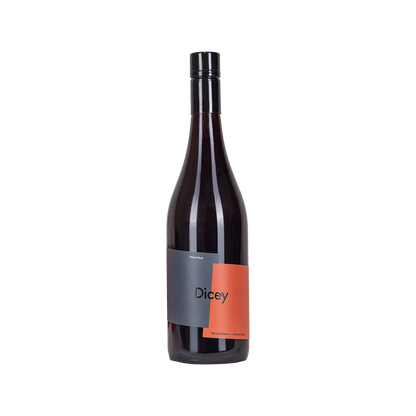 Bottle of Dicey Bannockburn Pinot Noir red wine from Central Otago, New Zealand