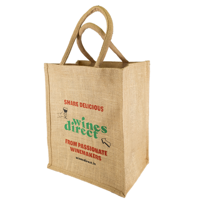 Jute 6 Bottle Carrier with dividers