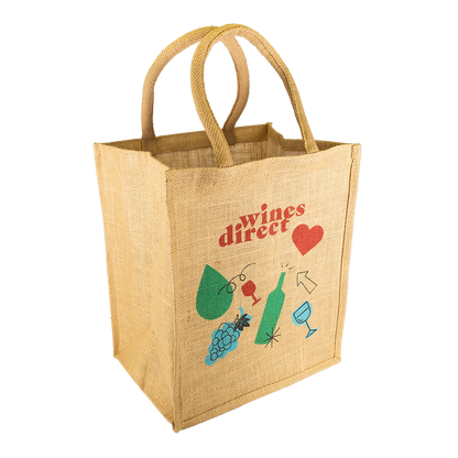 Jute 6 Bottle Carrier with dividers
