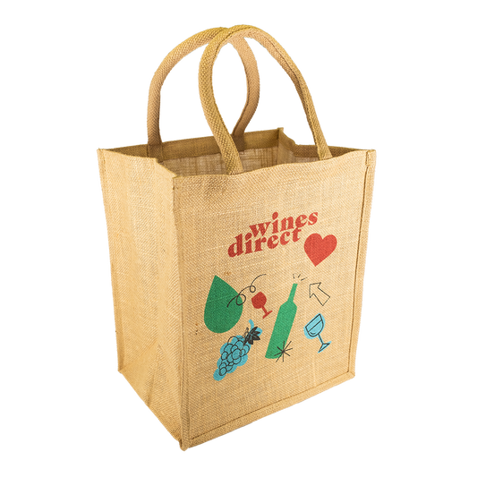 Jute 6 Bottle Carrier with dividers