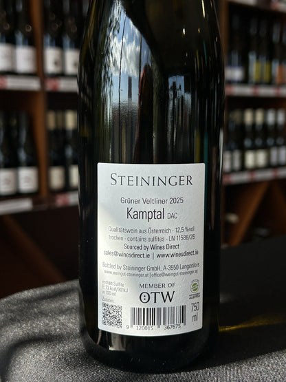 Steininger Gruner Veltliner back label