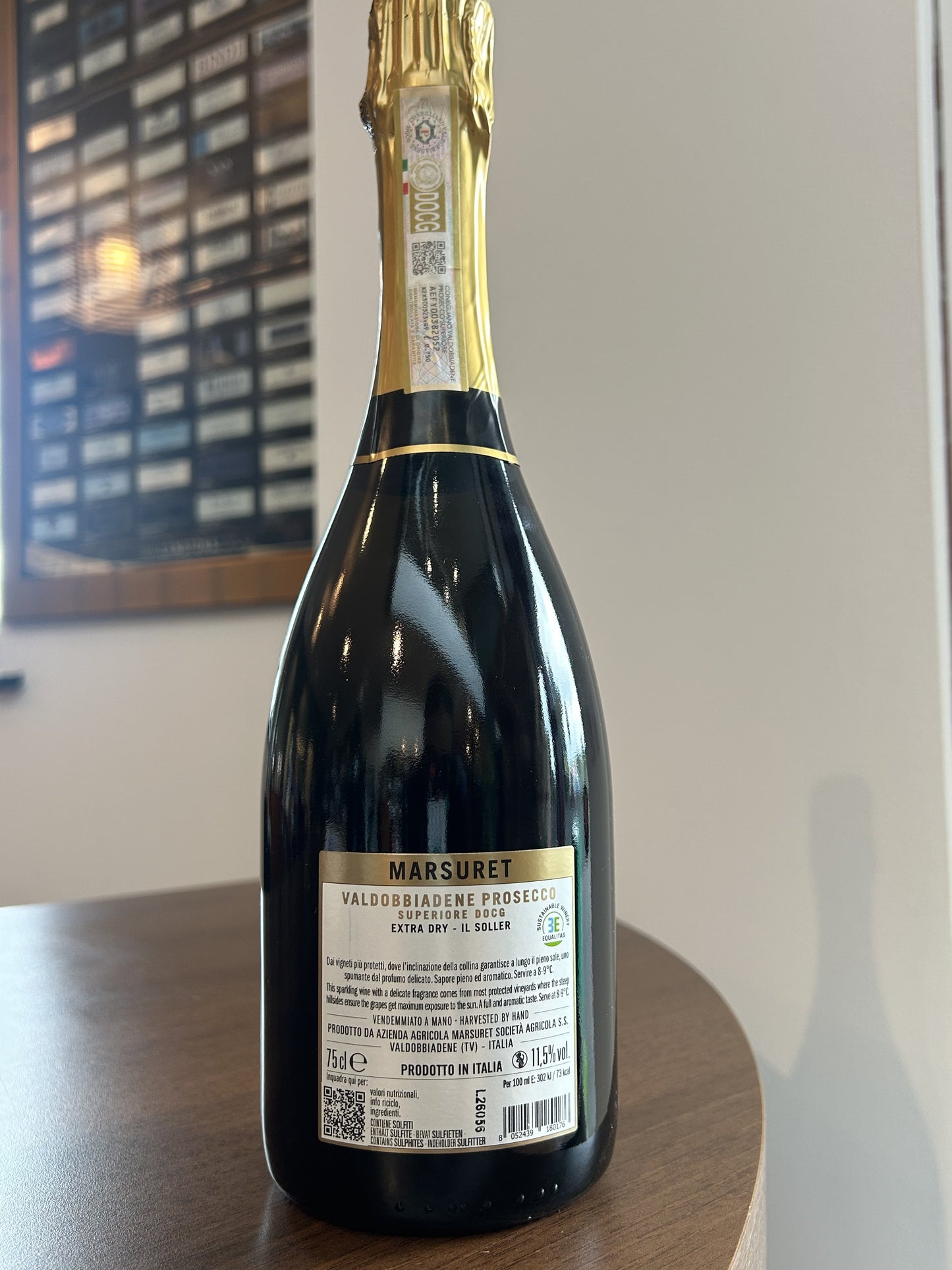 Marsuret Prosecco Spumante 'Il Soller' Valdobbiadene Superiore DOCG Italy