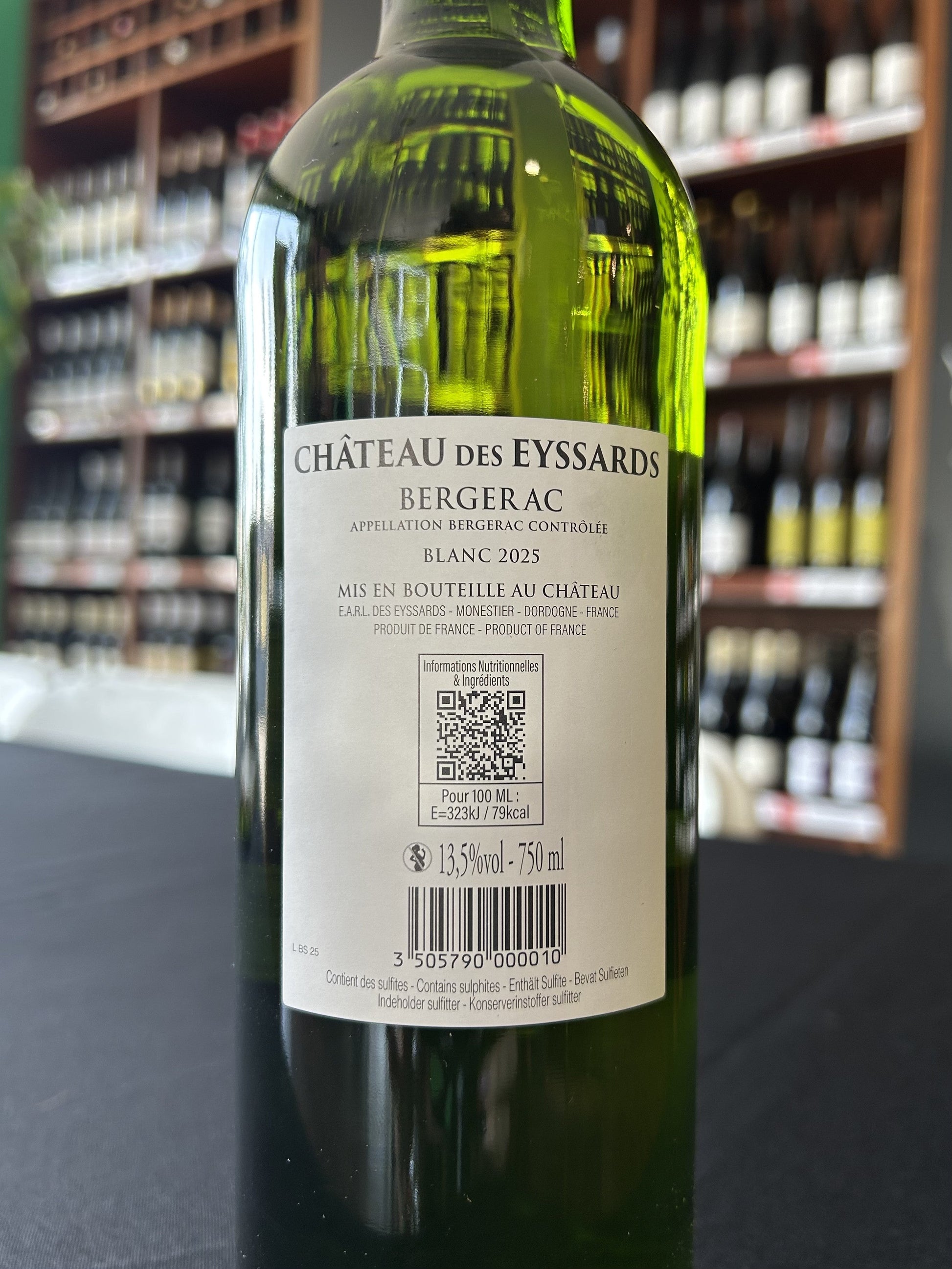 Eyssards Bergerac Sec back label
