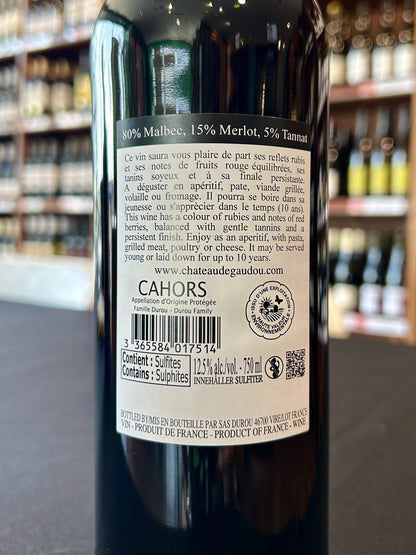 Gaudou Tradition Malbec back label