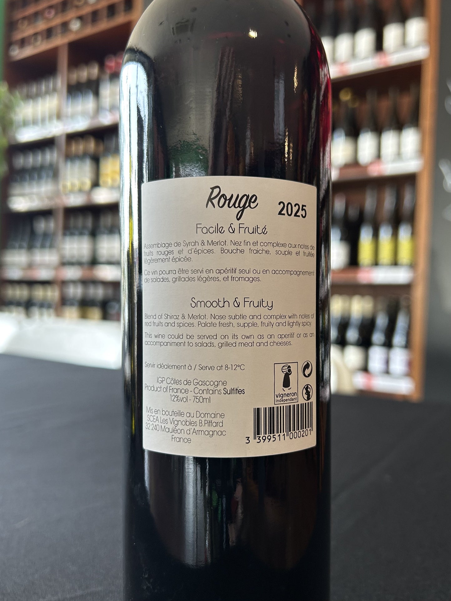 Papolle Rouge back label