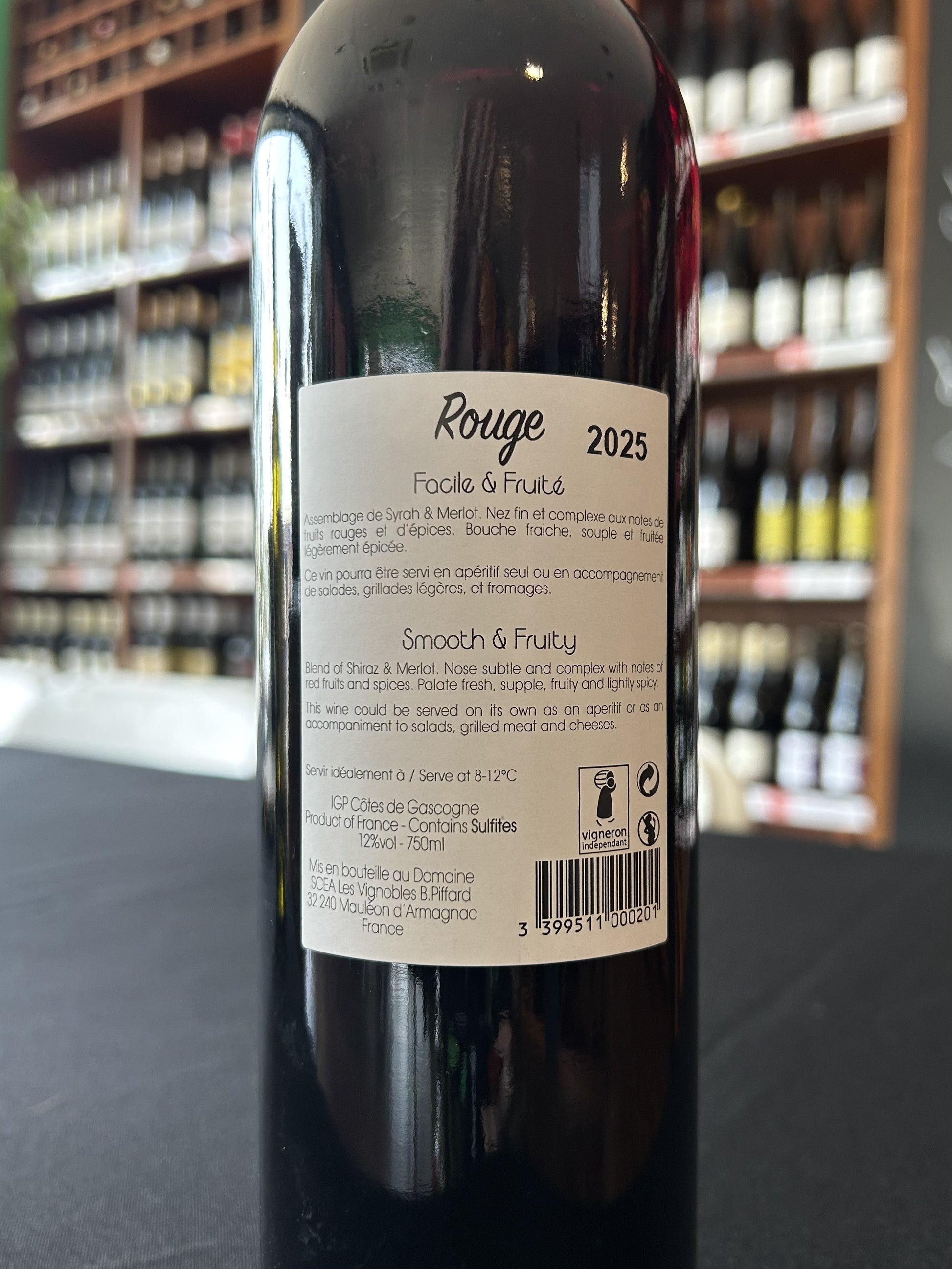 Papolle Rouge back label
