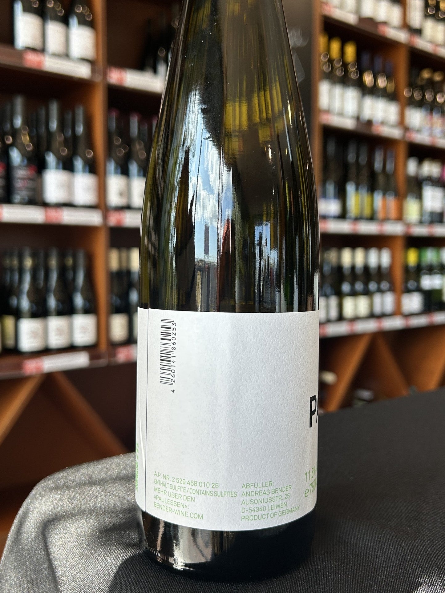 Bender Paulessen Riesling back label