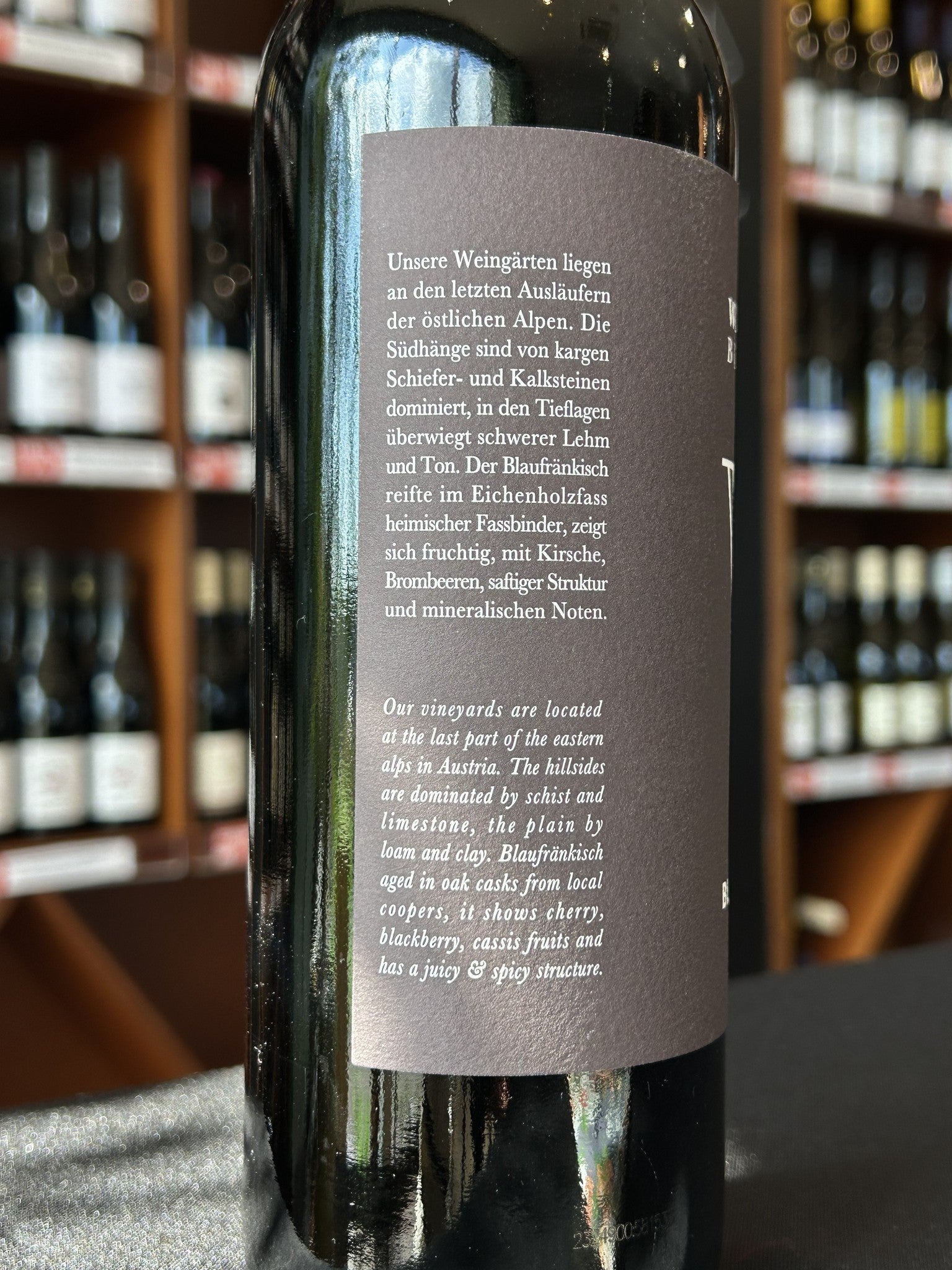 Wellanschitz Blaufrankisch back label 2