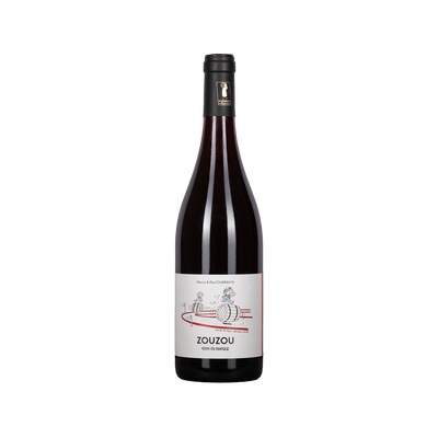 Bottle of Coteaux des Travers ZouZou red wine from Côtes du Rhône, France