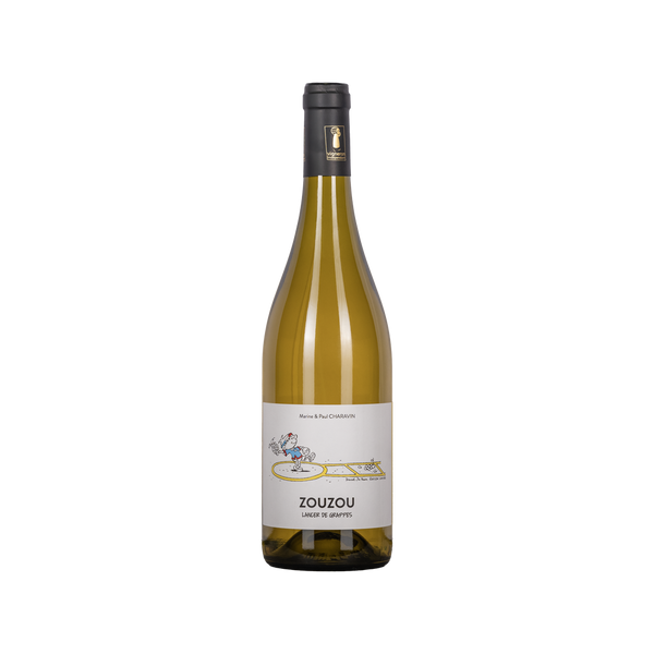 Bottle of Coteaux des Travers ZouZou white wine from Côtes du Rhône, France